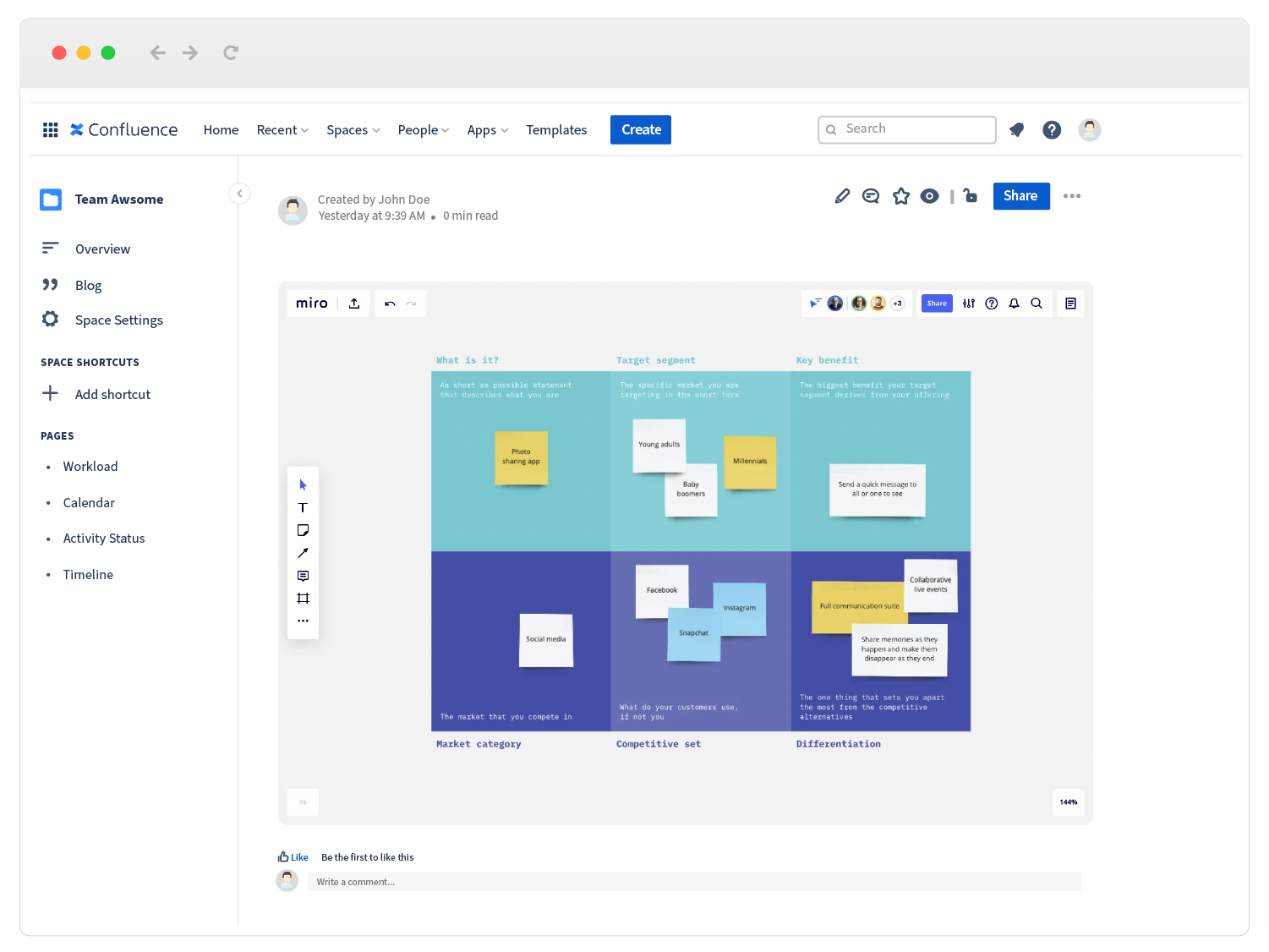 marketing teams often use product positioning templates like this one