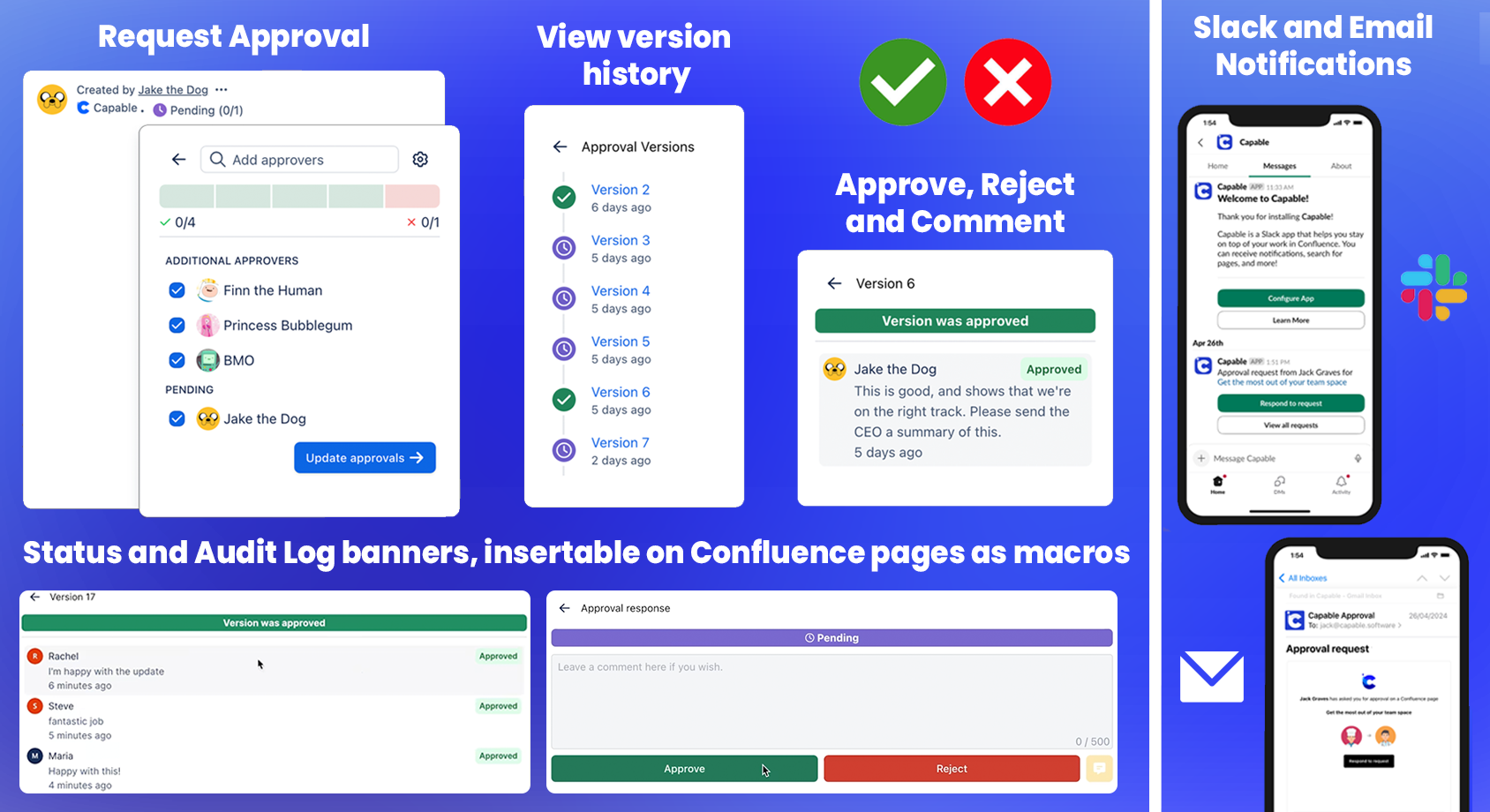 Simple approvals in a Confluence page