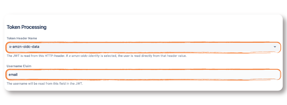 JWT token processing settings