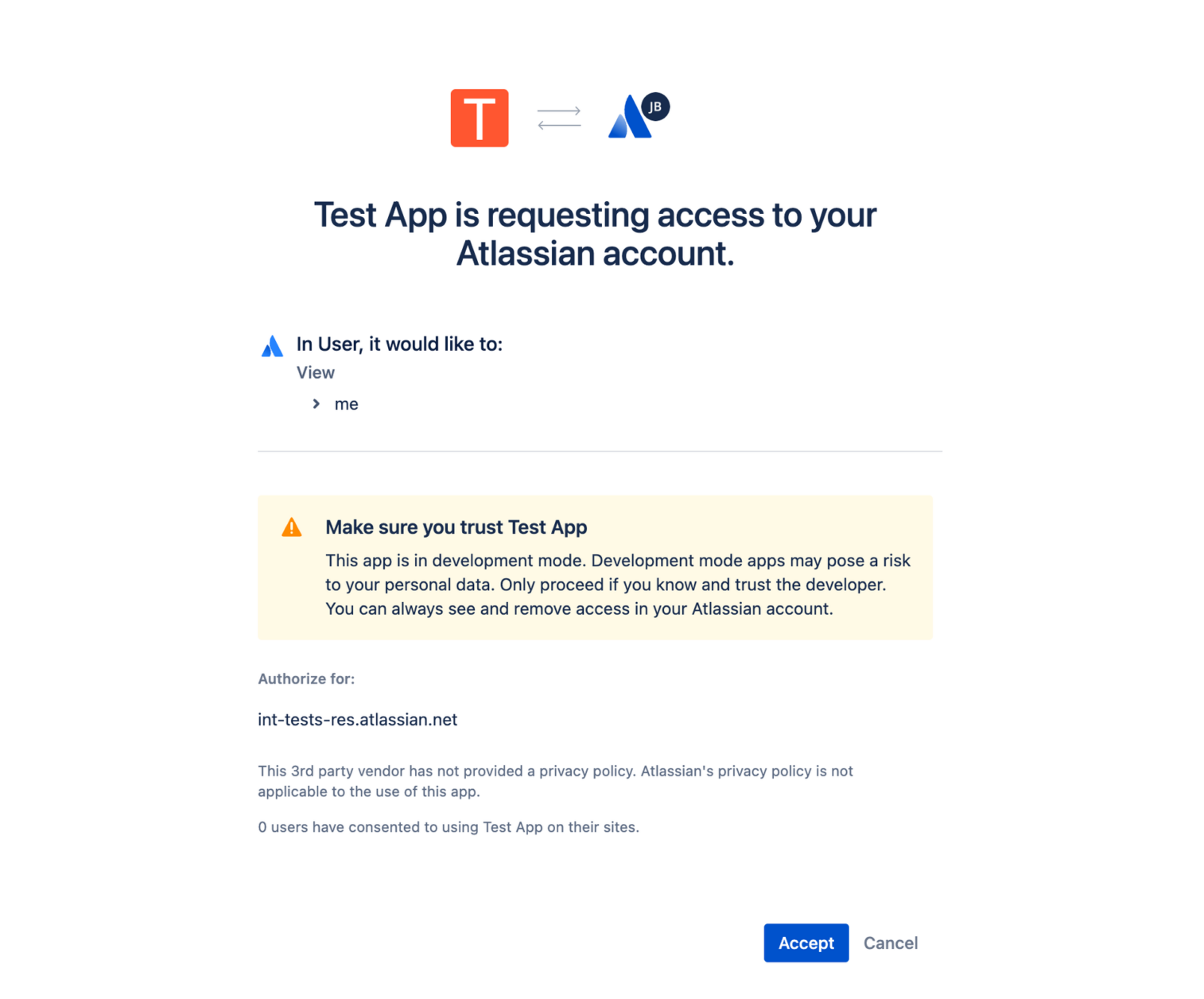 Consent screen for logging in with Atlassian