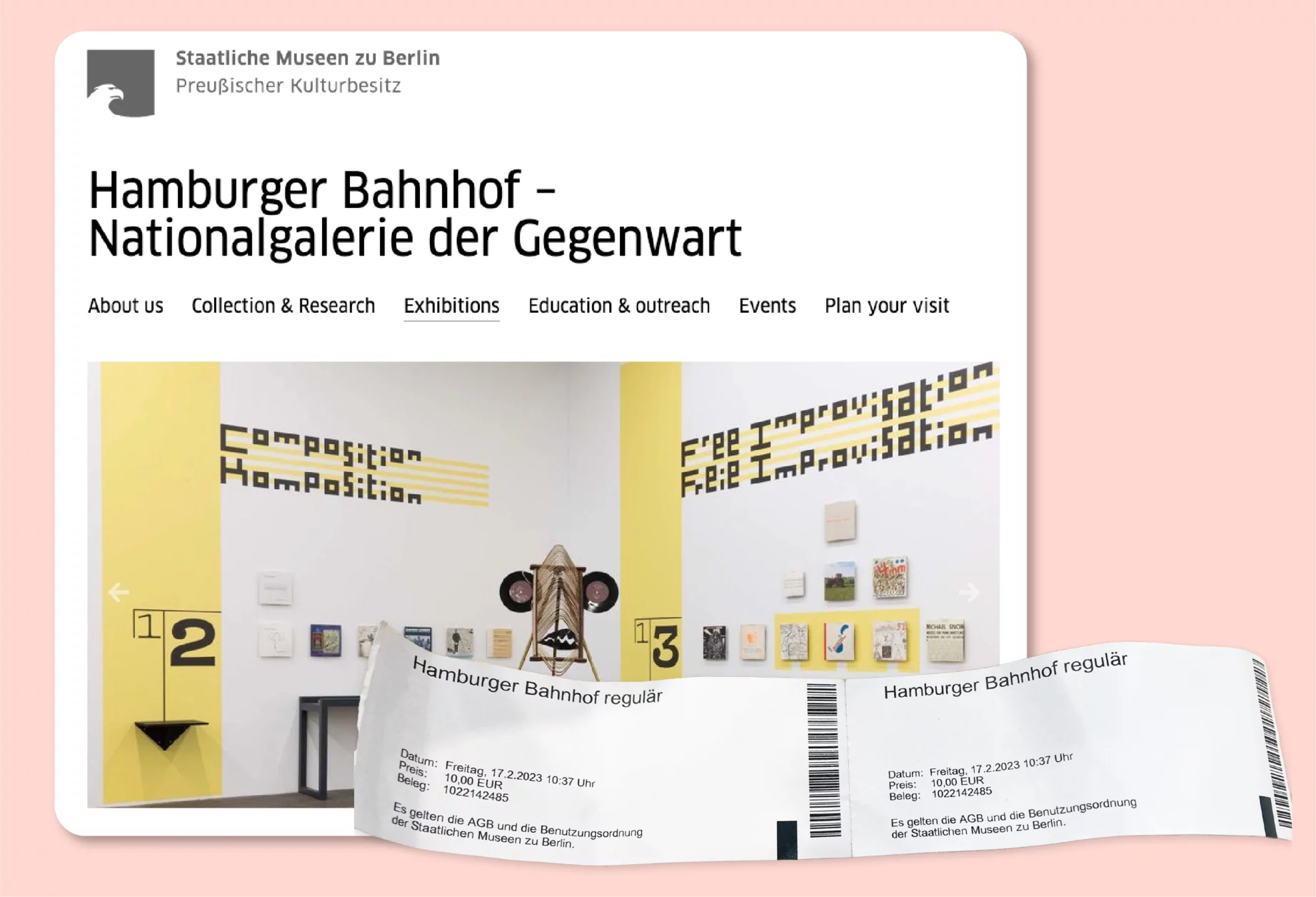 A picture of the exhibit Broken Music Vol.2, at the Hamburger Bahnhof Nationalgalerie der Gegenwart