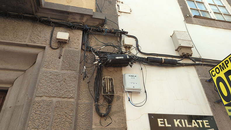 a group of wires on a wall