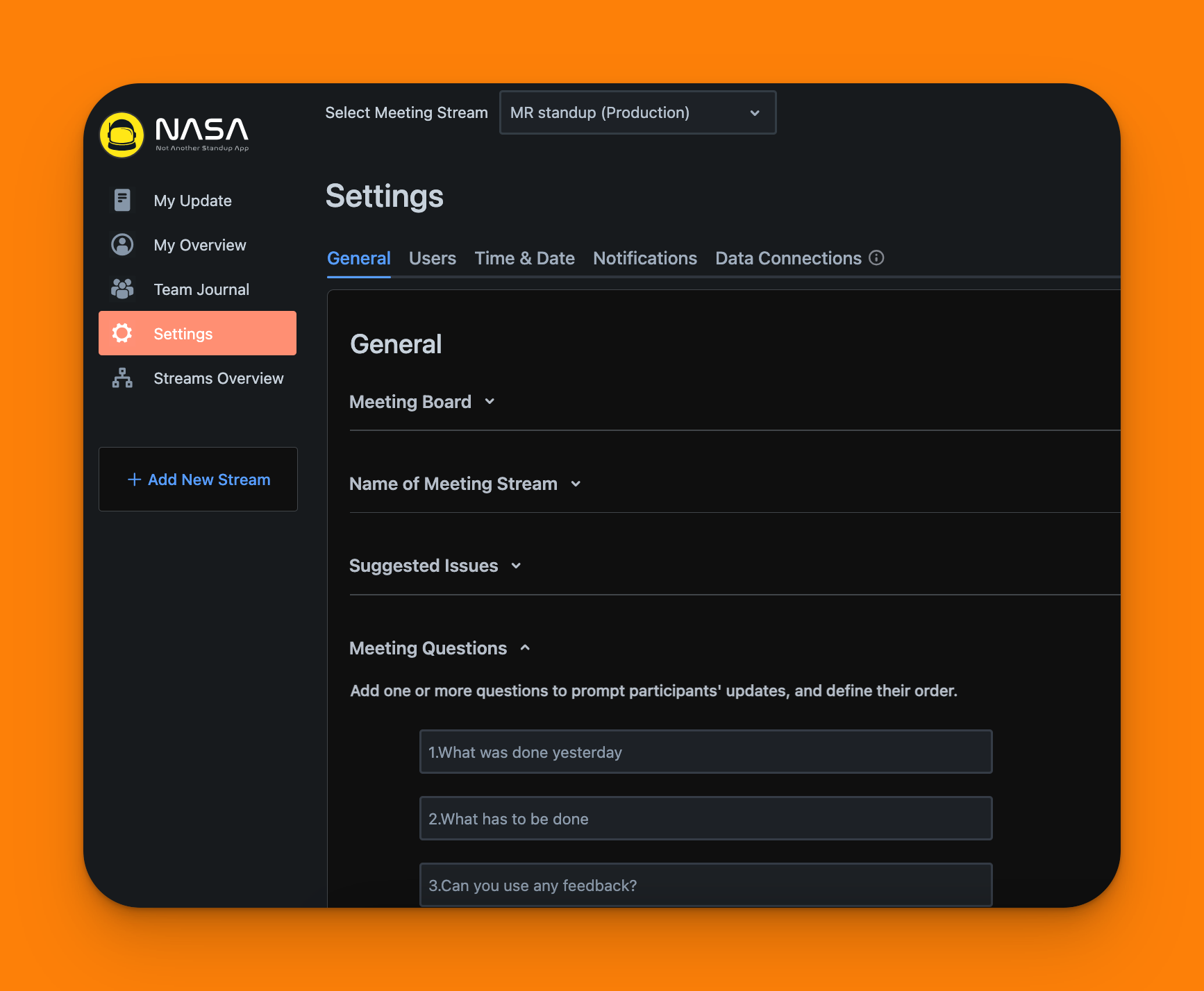 Settings NASA